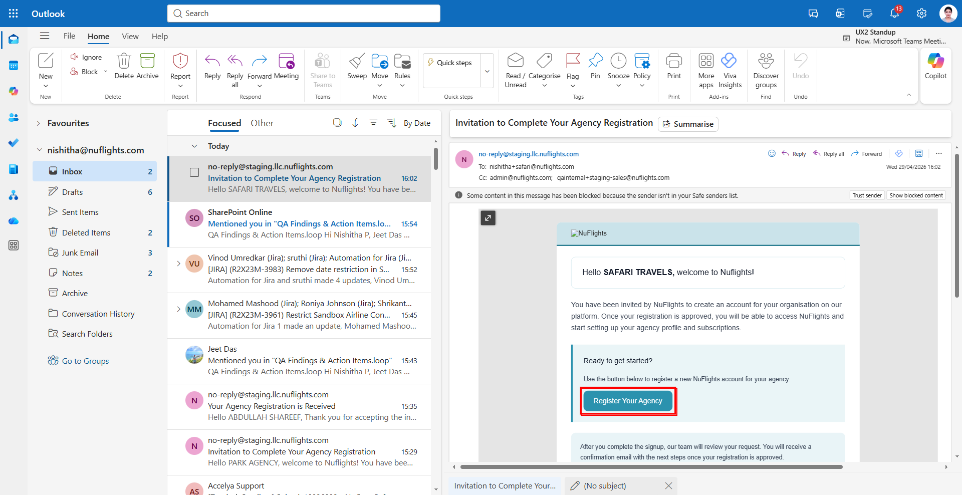 Customer Accounts page showing the Invite an Agency option
