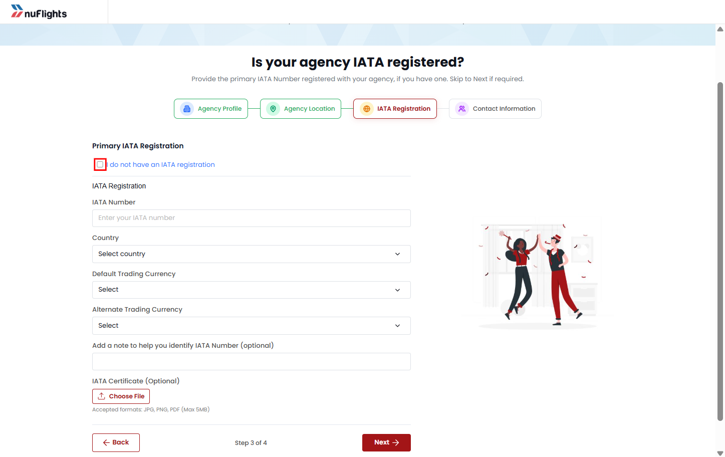 Customer Accounts page showing the Invite an Agency option