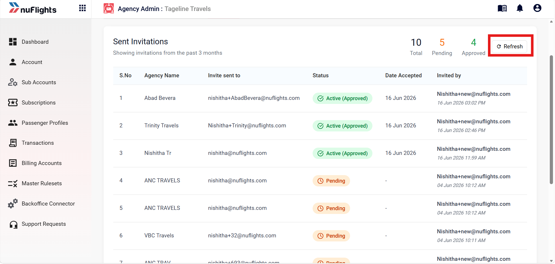 Refresh Invitation List