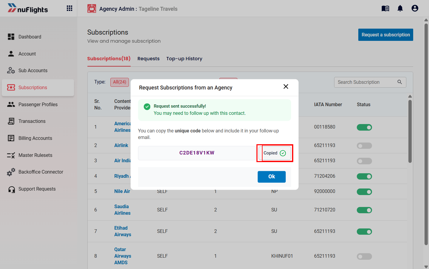 Copy Request Code